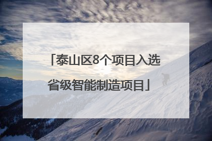 泰山区8个项目入选省级智能制造项目