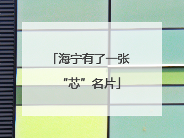 海宁有了一张“芯”名片
