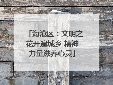 海沧区：文明之花开遍城乡 精神力量滋养心灵