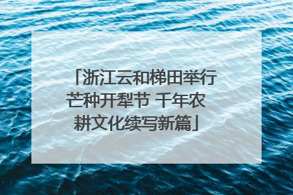 浙江云和梯田举行芒种开犁节 千年农耕文化续写新篇