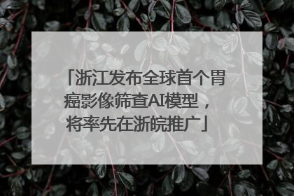 浙江发布全球首个胃癌影像筛查AI模型，将率先在浙皖推广
