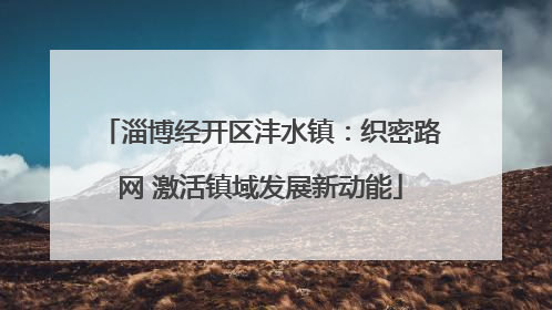 淄博经开区沣水镇：织密路网 激活镇域发展新动能