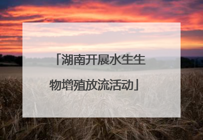 湖南开展水生生物增殖放流活动