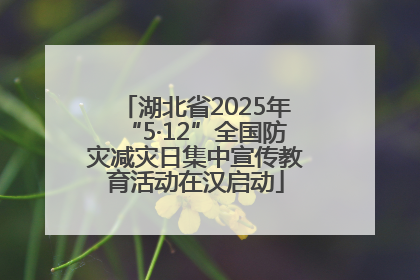 湖北省2025年“5·12”全国防灾减灾日集中宣传教育活动在汉启动