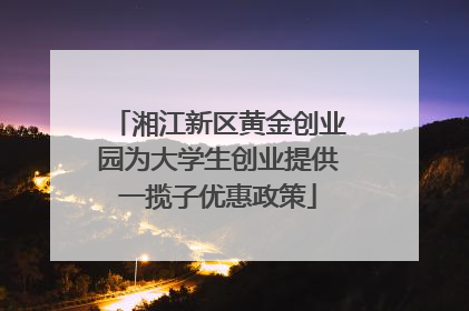 湘江新区黄金创业园为大学生创业提供一揽子优惠政策