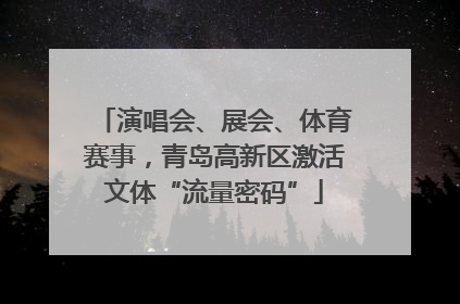 演唱会、展会、体育赛事，青岛高新区激活文体“流量密码”