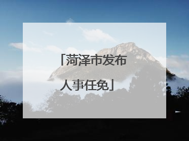菏泽市发布人事任免