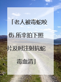老人被毒蛇咬伤 所幸拍下照片及时注射抗蛇毒血清
