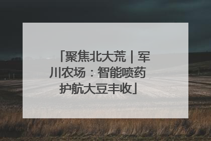 聚焦北大荒｜军川农场：智能喷药护航大豆丰收