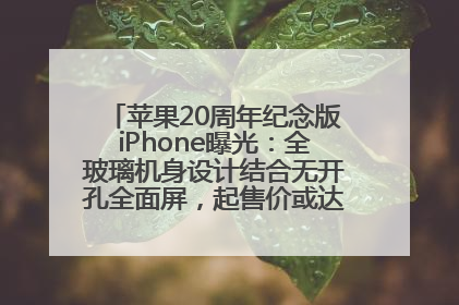 苹果20周年纪念版iPhone曝光：全玻璃机身设计结合无开孔全面屏，起售价或达1.45万人民币