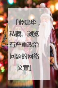 薛建华，私藏、浏览有严重政治问题的网络文章