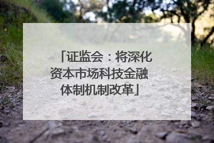 证监会：将深化资本市场科技金融体制机制改革