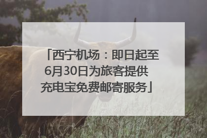 西宁机场：即日起至6月30日为旅客提供充电宝免费邮寄服务