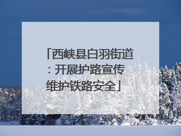西峡县白羽街道：开展护路宣传 维护铁路安全