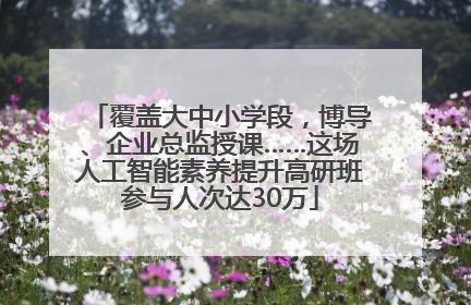 覆盖大中小学段，博导、企业总监授课……这场人工智能素养提升高研班参与人次达30万