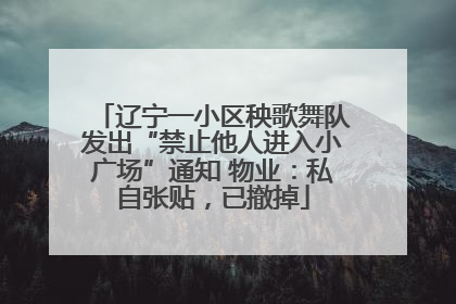 辽宁一小区秧歌舞队发出“禁止他人进入小广场”通知 物业：私自张贴，已撤掉