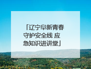 辽宁阜新青春守护安全线 应急知识进讲堂