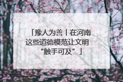 豫人为善丨在河南这些道德模范让文明“触手可及”