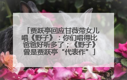 贾跃亭回应甘薇带女儿唱《野子》：你们唱得比爸爸好听多了；《野子》曾是贾跃亭“代表作”