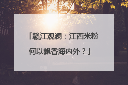 赣江观澜：江西米粉何以飘香海内外？
