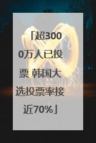 超3000万人已投票 韩国大选投票率接近70%
