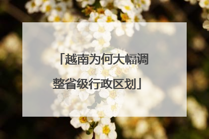 越南为何大幅调整省级行政区划
