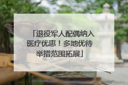 退役军人配偶纳入医疗优惠！多地优待举措范围拓展