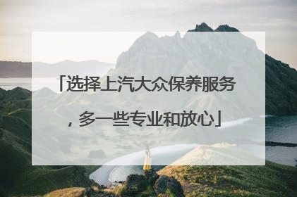 选择上汽大众保养服务，多一些专业和放心