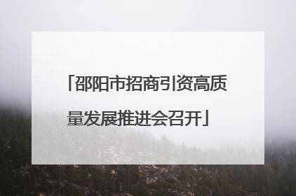 邵阳市招商引资高质量发展推进会召开