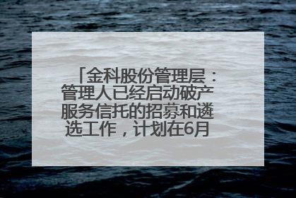 金科股份管理层：管理人已经启动破产服务信托的招募和遴选工作，计划在6月初召开评审会