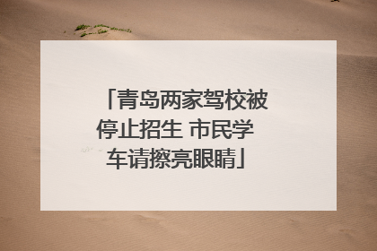 青岛两家驾校被停止招生 市民学车请擦亮眼睛