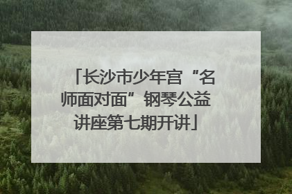 长沙市少年宫“名师面对面”钢琴公益讲座第七期开讲