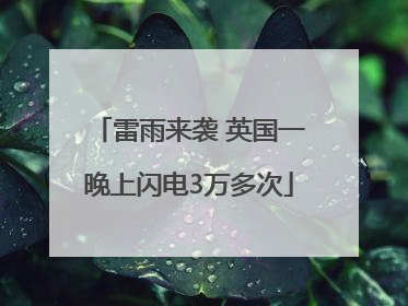 雷雨来袭 英国一晚上闪电3万多次