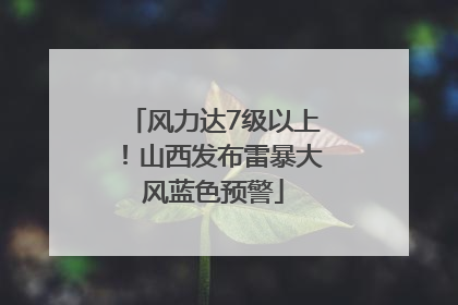 风力达7级以上！山西发布雷暴大风蓝色预警