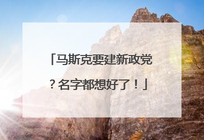 马斯克要建新政党？名字都想好了！
