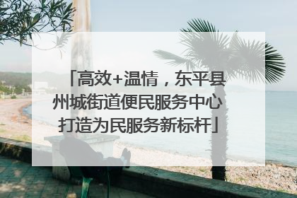 高效+温情，东平县州城街道便民服务中心打造为民服务新标杆