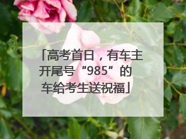高考首日，有车主开尾号“985”的车给考生送祝福