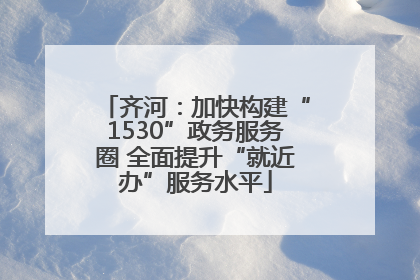 齐河：加快构建“1530”政务服务圈 全面提升“就近办”服务水平