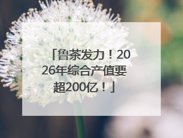 鲁茶发力！2026年综合产值要超200亿！