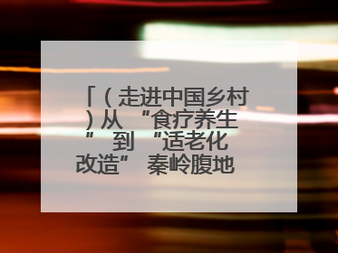 （走进中国乡村）从 “食疗养生” 到 “适老化改造” 秦岭腹地成康养“福地”