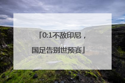 0:1不敌印尼，国足告别世预赛