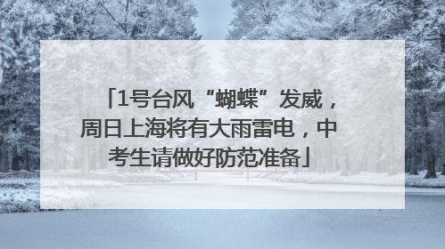 1号台风“蝴蝶”发威，周日上海将有大雨雷电，中考生请做好防范准备
