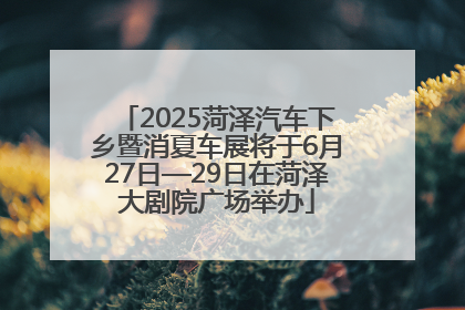 2025菏泽汽车下乡暨消夏车展将于6月27日—29日在菏泽大剧院广场举办