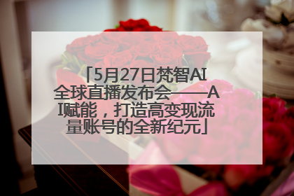 5月27日梵智AI全球直播发布会——AI赋能，打造高变现流量账号的全新纪元