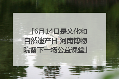 6月14日是文化和自然遗产日 河南博物院备下一场公益课堂