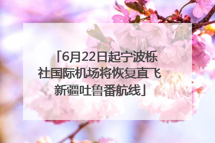 6月22日起宁波栎社国际机场将恢复直飞新疆吐鲁番航线