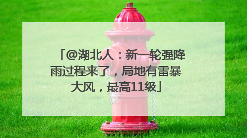 @湖北人：新一轮强降雨过程来了，局地有雷暴大风，最高11级