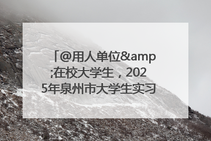 @用人单位&在校大学生，2025年泉州市大学生实习“扬帆计划”来啦！