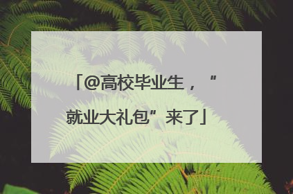 @高校毕业生，“就业大礼包”来了