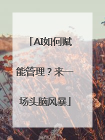 AI如何赋能管理？来一场头脑风暴